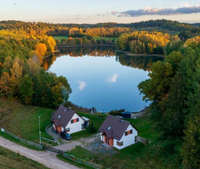 Domki na Kaszubach - nad jeziorem z balią i sauną